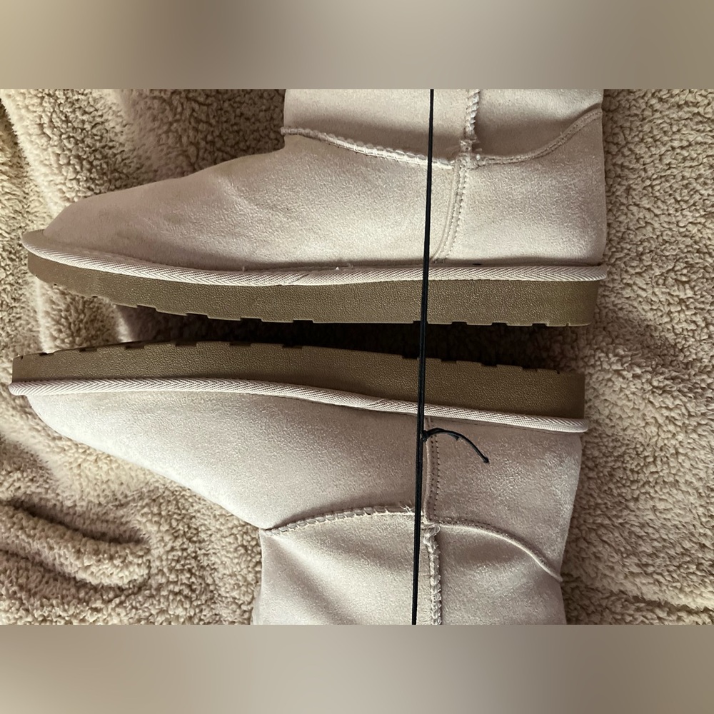 Cream Cozy Faux-Suede Women's Winter Boots - Picture 9 of 12